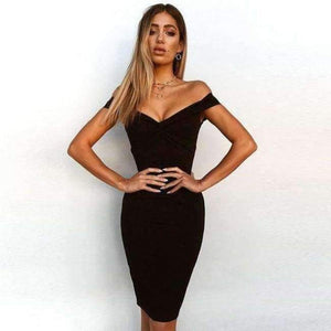 Planet Gates black / S Fashion Pink off shoulder party dress bodycon club sexy dress women sundress crisscross 2018 summer dresses short
