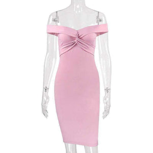 Planet Gates black / S Fashion Pink off shoulder party dress bodycon club sexy dress women sundress crisscross 2018 summer dresses short