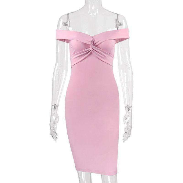 Planet Gates black / S Fashion Pink off shoulder party dress bodycon club sexy dress women sundress crisscross 2018 summer dresses short