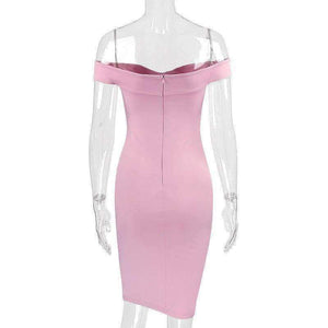 Planet Gates black / S Fashion Pink off shoulder party dress bodycon club sexy dress women sundress crisscross 2018 summer dresses short