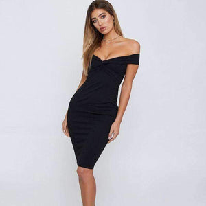 Planet Gates black / S Fashion Pink off shoulder party dress bodycon club sexy dress women sundress crisscross 2018 summer dresses short