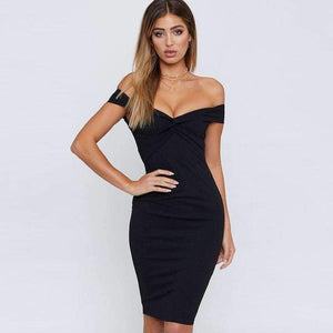 Planet Gates black / S Fashion Pink off shoulder party dress bodycon club sexy dress women sundress crisscross 2018 summer dresses short