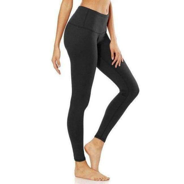 Planet Gates Black / S Fitness Women Elastic High Waist Solid Sport Yoga Running Bodybuilding Training Plus Size 2XL Stretch Slim Tight Legging