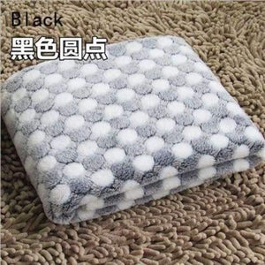 Planet Gates Black / S Flannel Pet Dog Blanket Dots Printed Breathable Dog Cat Bed Mat Warm Pet Sleeping Cushion Cover For Pet Dog Cat Products