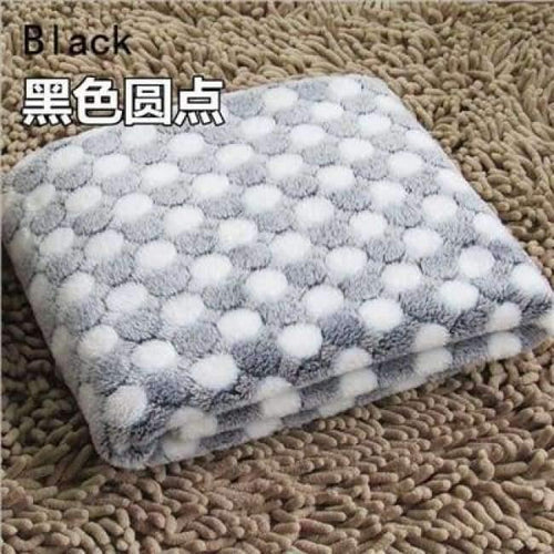 Planet Gates Black / S Flannel Pet Dog Blanket Dots Printed Breathable Dog Cat Bed Mat Warm Pet Sleeping Cushion Cover For Pet Dog Cat Products