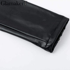 Planet Gates Black / S Glamaker Punk leather suede zipper sexy dress Women off shoulder bodycon mini short dress Winter autumn black club party dress