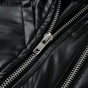 Planet Gates Black / S Glamaker Punk leather suede zipper sexy dress Women off shoulder bodycon mini short dress Winter autumn black club party dress