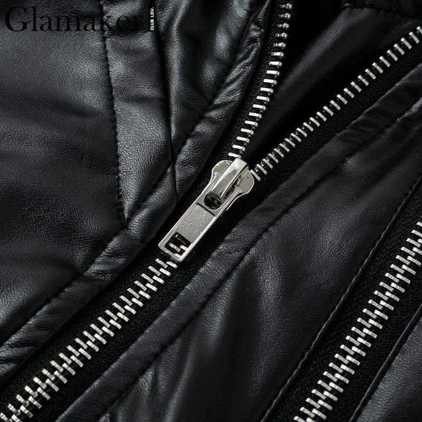 Planet Gates Black / S Glamaker Punk leather suede zipper sexy dress Women off shoulder bodycon mini short dress Winter autumn black club party dress