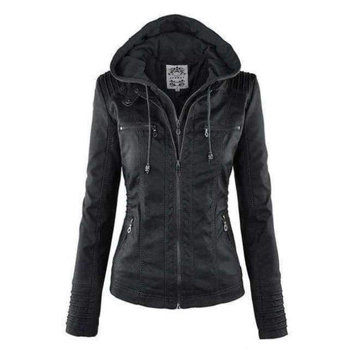 Planet Gates black / S Gothic faux leather Jacket Women hoodies Winter Autumn Motorcycle Jacket Black Outerwear faux leather PU Jacket 2018 Coat HOT