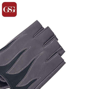 Planet Gates black / S GSG Half Finger Women Genuine Leather Gloves Fingerless Gloves Patchwork Ladies Fashion Driving Gloves Autumn Gloves Black Brown