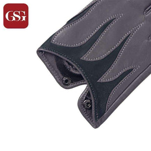 Planet Gates black / S GSG Half Finger Women Genuine Leather Gloves Fingerless Gloves Patchwork Ladies Fashion Driving Gloves Autumn Gloves Black Brown