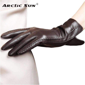 Planet Gates black / S High Quality Elegant Women Genuine Lambskin Leather Gloves Autumn And Winter Thermal Hot Trendy Female Glove L085