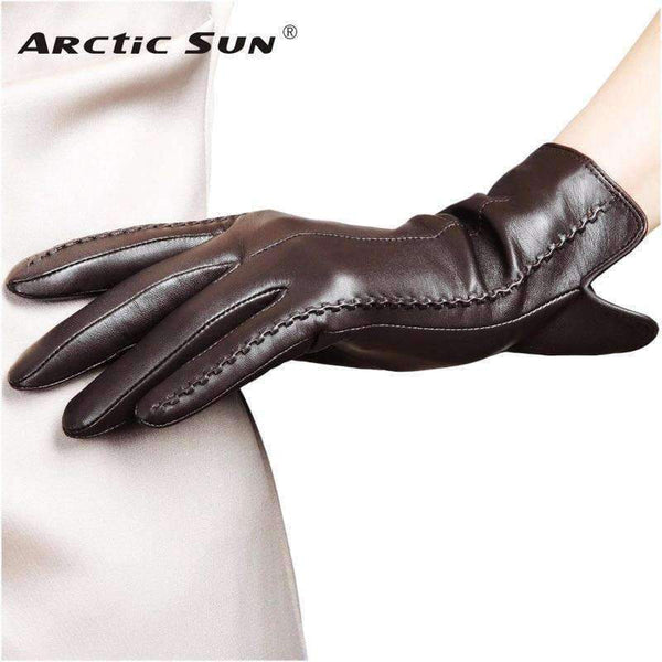Planet Gates black / S High Quality Elegant Women Genuine Lambskin Leather Gloves Autumn And Winter Thermal Hot Trendy Female Glove L085