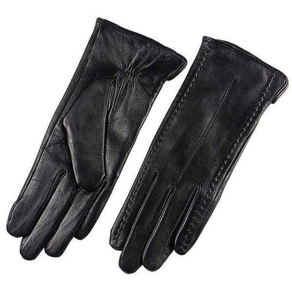 Planet Gates black / S High Quality Elegant Women Genuine Lambskin Leather Gloves Autumn And Winter Thermal Hot Trendy Female Glove L085