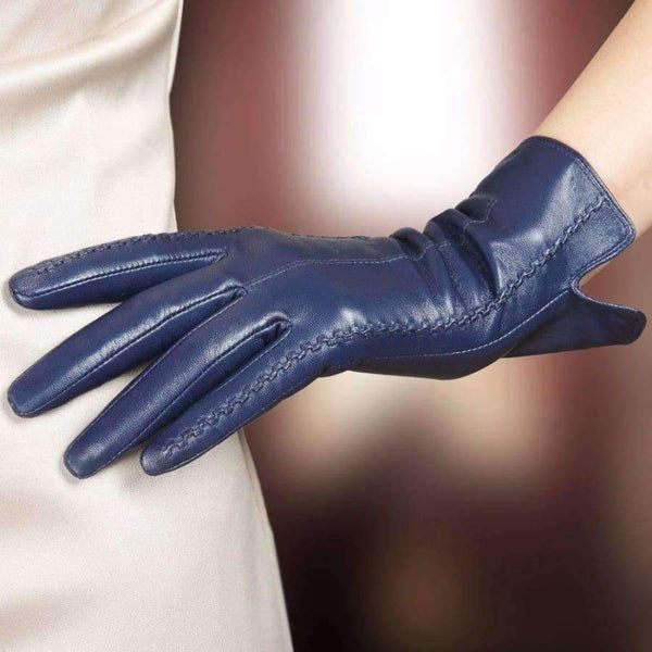 Planet Gates black / S High Quality Elegant Women Genuine Lambskin Leather Gloves Autumn And Winter Thermal Hot Trendy Female Glove L085