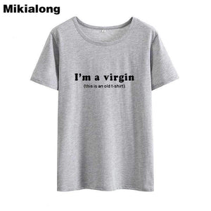 Planet Gates Black / S I'm A Virgin Funny T Shirts Women 2018 Summer Short Sleeve Cotton Tee Shirt Femme Loose Tumblr Tshirt Women Tops