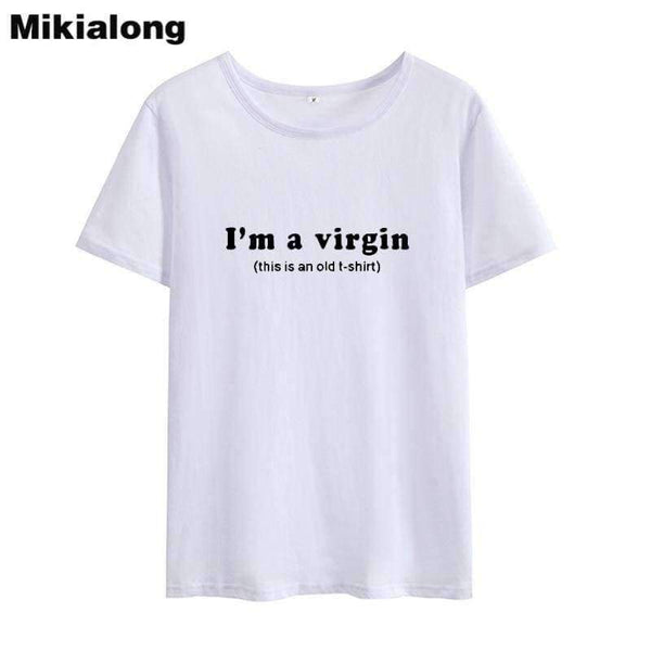 Planet Gates Black / S I'm A Virgin Funny T Shirts Women 2018 Summer Short Sleeve Cotton Tee Shirt Femme Loose Tumblr Tshirt Women Tops