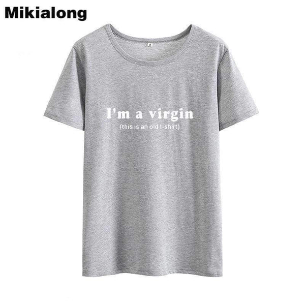 Planet Gates Black / S I'm A Virgin Funny T Shirts Women 2018 Summer Short Sleeve Cotton Tee Shirt Femme Loose Tumblr Tshirt Women Tops