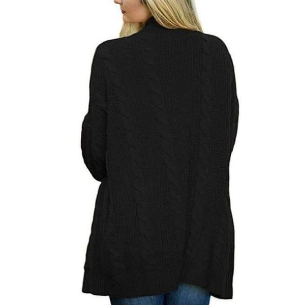 Planet Gates black / S Knitted Cardigan Female Outwear Autumn Winter Sweater Women Long Pocket Thick Plus Size Casual Cardigan Women Jumper 2018