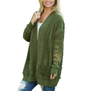 Planet Gates black / S Knitted Cardigan Female Outwear Autumn Winter Sweater Women Long Pocket Thick Plus Size Casual Cardigan Women Jumper 2018