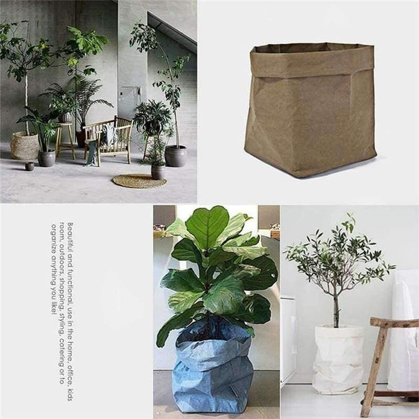 Planet Gates Black / S Kraft Paper Storage Bags of Fruit and Vegetable Garlic Onion Plant Flower Pot Bag Basket Home Garden Storage Organization New