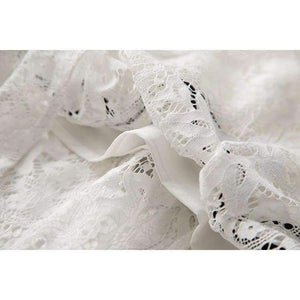 Planet Gates black / S Lace Party Evening Women Designer Dress Cross V-Neck Velvet Patchwork Flare Sleeve Lace Tunic Dress Events Special