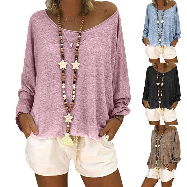 Planet Gates Black / S Large Size 5XL T Shirt Women Autumn Casual Solid Tops&Tees Fashion Batwing Long Sleeve Round Neck Loose Womens T-shirt