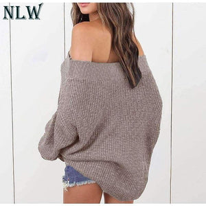 Planet Gates Black / S Large Size Off Shoulder Sweater Pullover Women Casual Harajuku Sweater Sexy Streetwear Autumn Jumpers Plus Size XXXL