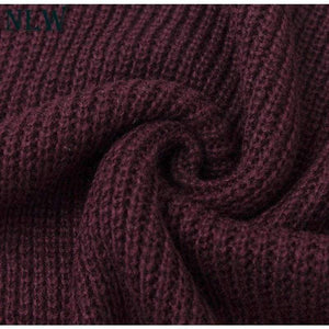 Planet Gates Black / S Large Size Off Shoulder Sweater Pullover Women Casual Harajuku Sweater Sexy Streetwear Autumn Jumpers Plus Size XXXL