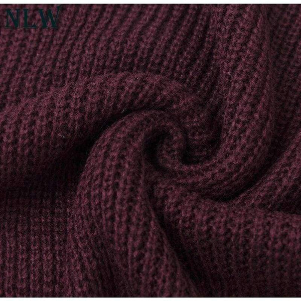 Planet Gates Black / S Large Size Off Shoulder Sweater Pullover Women Casual Harajuku Sweater Sexy Streetwear Autumn Jumpers Plus Size XXXL