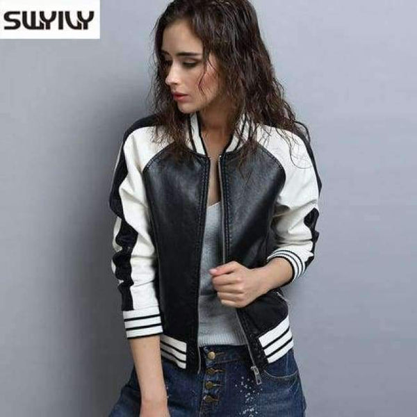 Planet Gates Black / S Leather Jacket Women 2016 Red Black Leather Short Coat Female Faux Sheepskin Biker Jackets Jaquetas De Couro Femininas