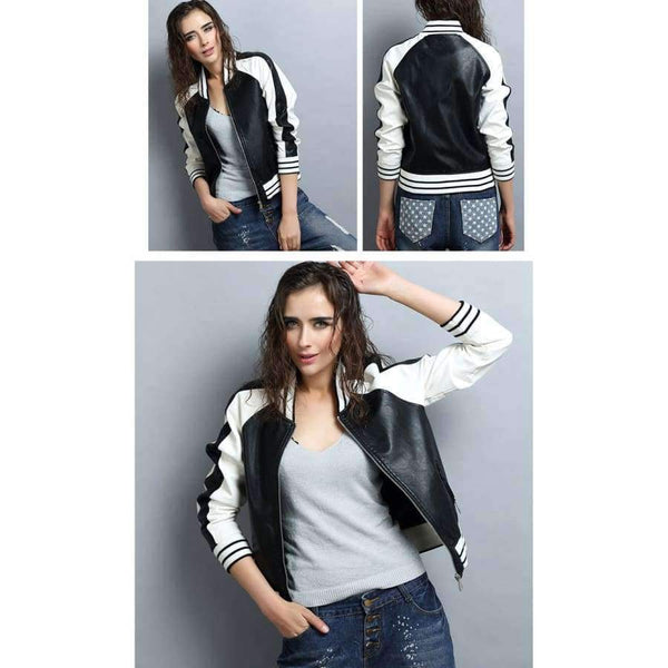 Planet Gates Black / S Leather Jacket Women 2016 Red Black Leather Short Coat Female Faux Sheepskin Biker Jackets Jaquetas De Couro Femininas