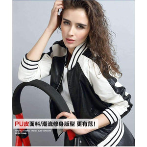 Planet Gates Black / S Leather Jacket Women 2016 Red Black Leather Short Coat Female Faux Sheepskin Biker Jackets Jaquetas De Couro Femininas