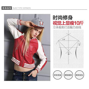 Planet Gates Black / S Leather Jacket Women 2016 Red Black Leather Short Coat Female Faux Sheepskin Biker Jackets Jaquetas De Couro Femininas