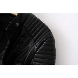 Planet Gates Black / S Leather Jacket Women Jackets Coat Slim Biker Motorcycle Soft Zipper girl Leather Jaquetas De Couro feminina women's clothing