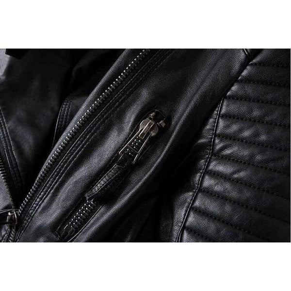 Planet Gates Black / S Leather Jacket Women Jackets Coat Slim Biker Motorcycle Soft Zipper girl Leather Jaquetas De Couro feminina women's clothing