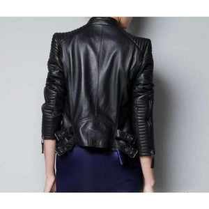Planet Gates Black / S Leather Jacket Women Jackets Coat Slim Biker Motorcycle Soft Zipper girl Leather Jaquetas De Couro feminina women's clothing