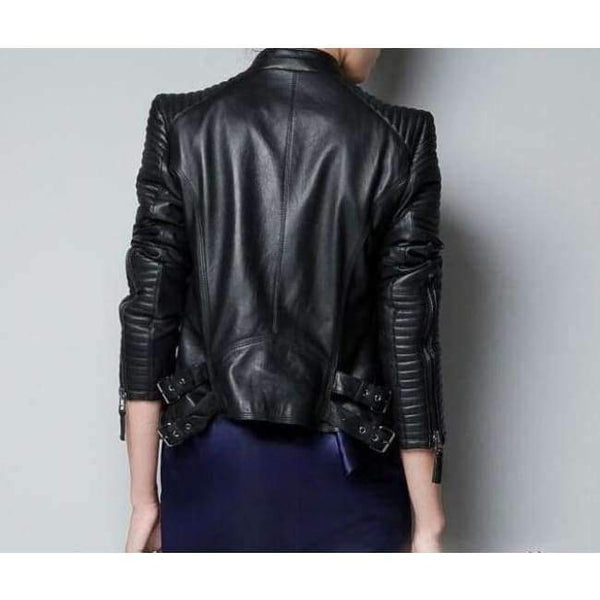 Planet Gates Black / S Leather Jacket Women Jackets Coat Slim Biker Motorcycle Soft Zipper girl Leather Jaquetas De Couro feminina women's clothing