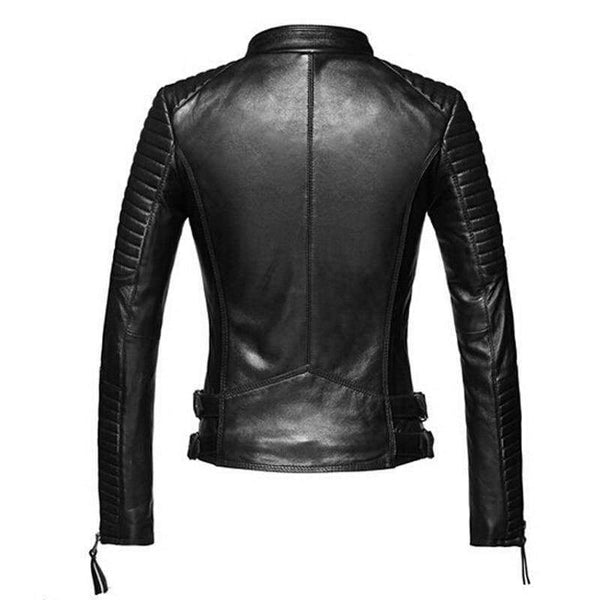 Planet Gates Black / S Leather Jacket Women Jackets Coat Slim Biker Motorcycle Soft Zipper girl Leather Jaquetas De Couro feminina women's clothing