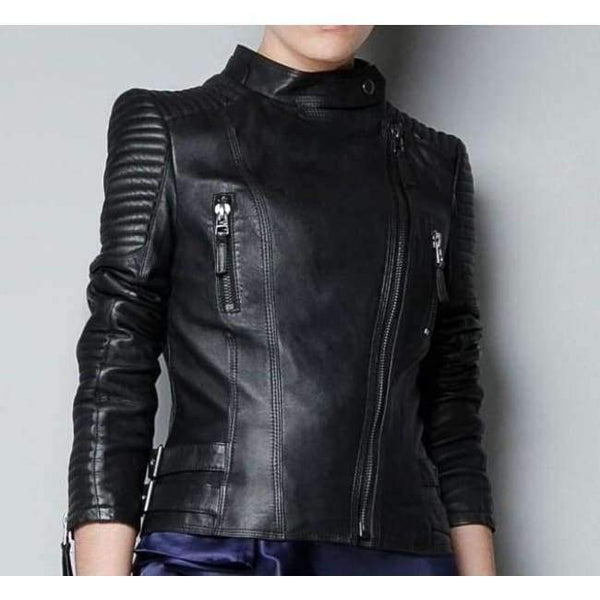 Planet Gates Black / S Leather Jacket Women Jackets Coat Slim Biker Motorcycle Soft Zipper girl Leather Jaquetas De Couro feminina women's clothing