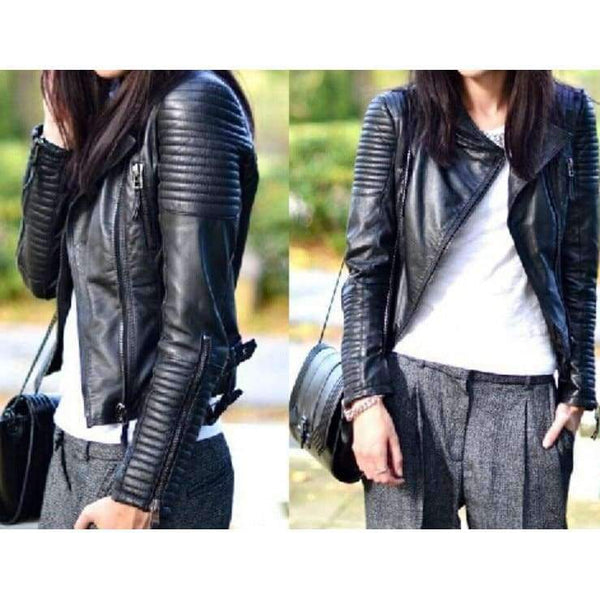 Planet Gates Black / S Leather Jacket Women Jackets Coat Slim Biker Motorcycle Soft Zipper girl Leather Jaquetas De Couro feminina women's clothing