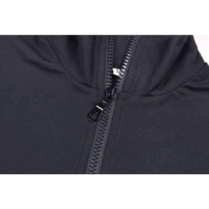 Planet Gates Black / S Long sleeve zipper high neck elastic sexy crop tops shorts 2-pieces 2018 summer autumn women fashion casual sports sets