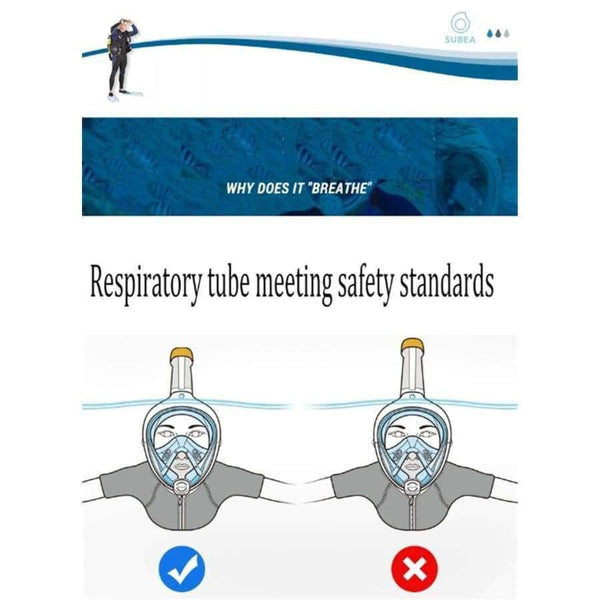 Planet Gates Black / S/M Full Face Snorkeling Masks Panoramic View Anti-fog Anti-Leak Swimming Snorkel Scuba Underwater Diving Mask GoPro Compatible