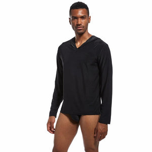 Planet Gates Black / S Men's Sleep Tops Lounge Homewear Sleepwear mens through shirts tank top male pajama hanging along Men's
