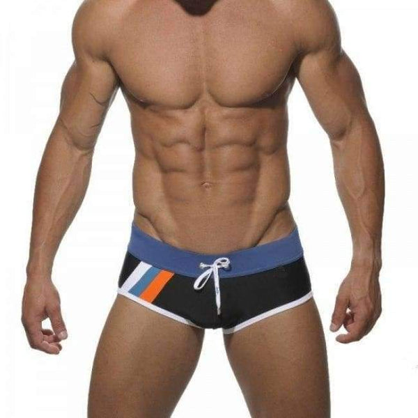 Planet Gates Black / S Men Swimwear Swimsuits  New Low Waist Mens Swimming Trunks Pocket Beach Surf Board Shorts Mens Swim Suits