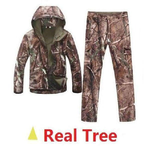 Planet Gates Black / S Military Softshell Jacket Pants Windbreaker Waterproof Hoodie Clothes Hunting Camo Suit Coat