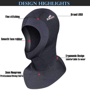 Planet Gates Black / S Neoprene Pro Diving Hat Swimming Caps Scuba Surfing Snorkeling Water Sports Equipment,Anti-stab Sunscreen Guise Wetsuit Cap