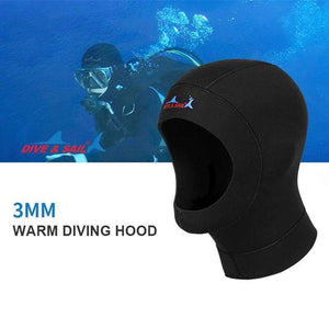 Planet Gates Black / S Neoprene Scuba Winter Swimming Diving Caps With Shoulder Snorkeling Hat Hood Neck cover Warm Wetsuit Protect Hair