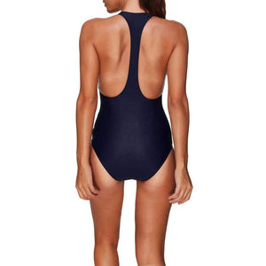 Planet Gates Black / S New Sports Sexy Swimwear Women Bandage Swimsuit Soft Cup Solid Patchwork Swim Suit I-Shaped Back Bodysuit