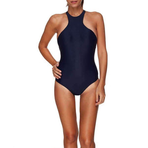 Planet Gates Black / S New Sports Sexy Swimwear Women Bandage Swimsuit Soft Cup Solid Patchwork Swim Suit I-Shaped Back Bodysuit